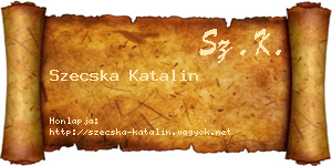 Szecska Katalin névjegykártya