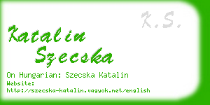 katalin szecska business card